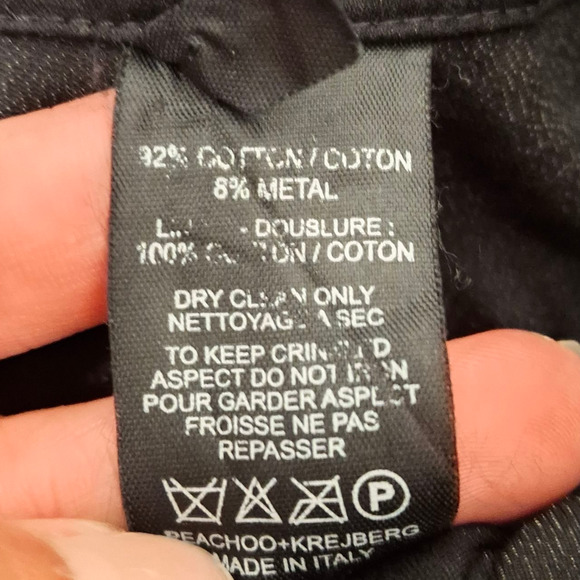 Peachoo+Krejberg Black Cotton Wide Leg Pant size 36 - Picture 6 of 6